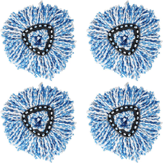  Mop Replacement Head,Microfiber Spin Mop Refills (4 Pack Blue)