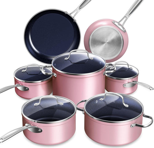 Healthy Duralon Blue Ceramic Nonstick Cookware Set