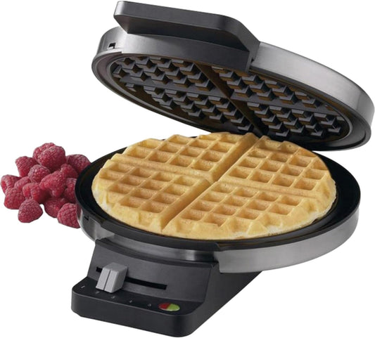 WMR-CAP2 round Classic Waffle Maker, Brushed Stainless,Silver