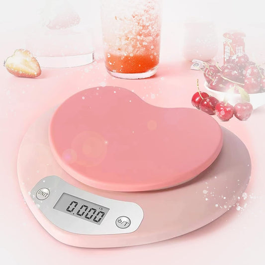 Pink Kitchen Scale11 Lbs Capacity, 0.03 Oz Precise Graduation - Perfect Food Scale for Baking & Cooking, ML & Oz Unit for Liquids and Solids (Pink 5Kg/1G)