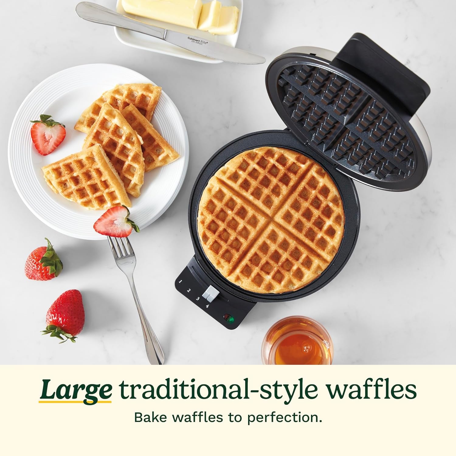 WMR-CAP2 round Classic Waffle Maker, Brushed Stainless,Silver